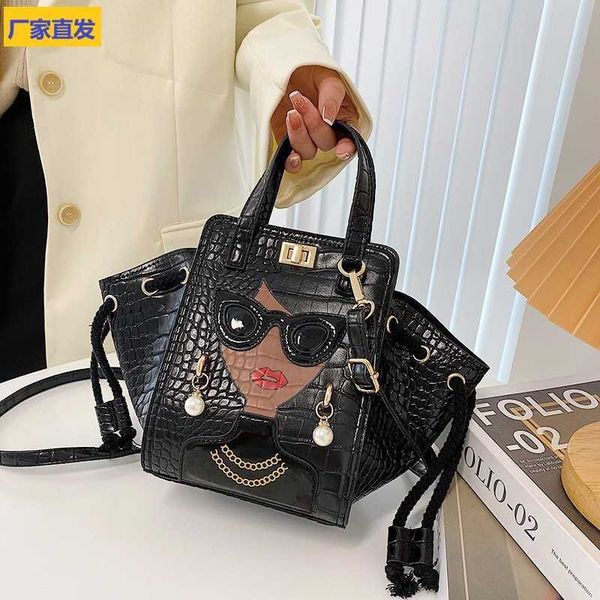 

shoulder bags stone pattern women s bag niche messenger new cartoon girl glasses hand fashion shoulder 230420