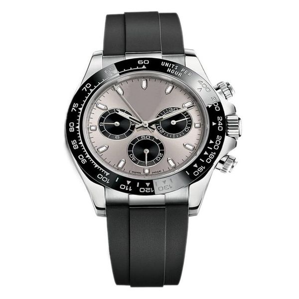 

watch master high-quality tape white steel ceramic bezel automatic mechanical movement black dial folding clasp253g, Slivery;brown