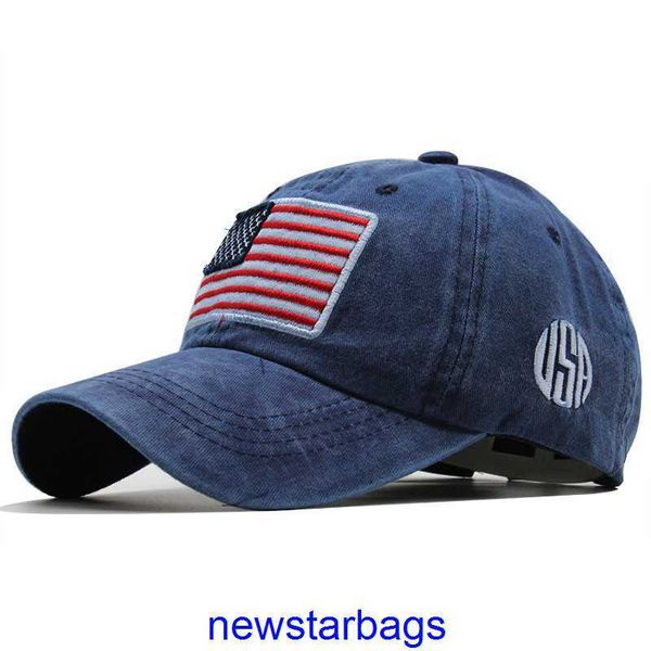 

factory outlet designer hats for sale hat washed old letters baseball cap versatile fashion men and women american flag cotton hat, Blue;gray