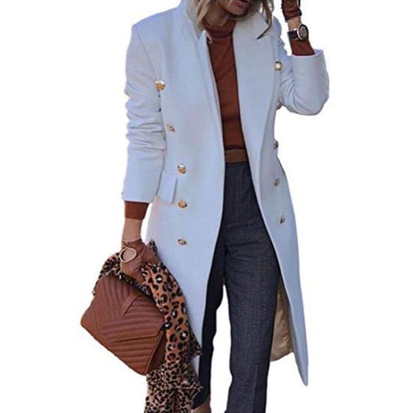 

fur 2022 modieuze midlengte wollen vrouwen jas nieuwe product multigrain knop wens wollen jas, Black