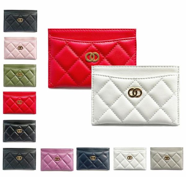 

womens coin purse designer wallets card holder purses with box brand logo fashion caviar original lambskin cardholder real leather5280962, Red;black