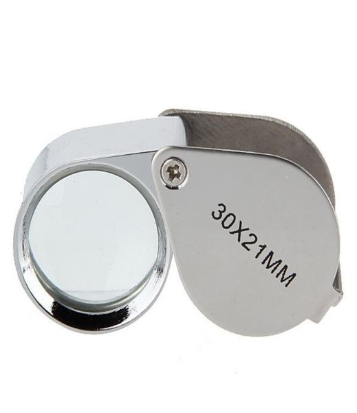 

collapsible 30x metal magnifying loupe jeweler glass lens jewelery magnifier6694651