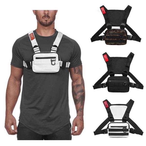 

tactical vest chest rig bag packs harness holster radio walkie talkie pouch sport outdoor reflective strip external hook strap str272h