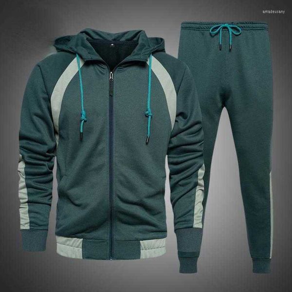 

men's tracksuits tracksuit 2 piece set autumn winter zipper hoodie sweatpants sportswear casual suit jogging suits clothes3spp, Gray
