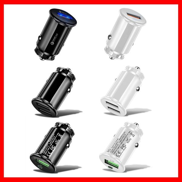 

mini usb car charger quick charge 3.0 pd 3.0 30w fast charging charger for iphone huawei xiaomi mi type c mobile phone car-charge car-charge