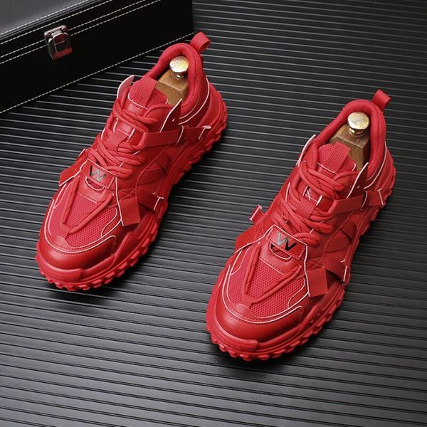 

2023 summer new red daddy boots mesh surface breathable running leisure thick sole fashion everything shoes a6, Black