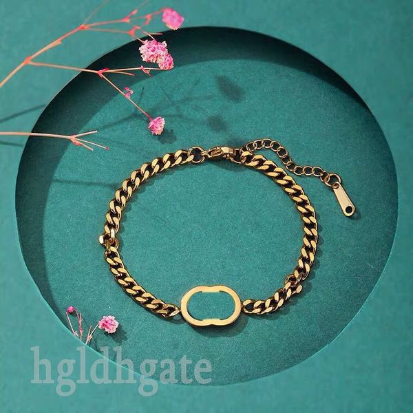 

fashion mens necklace cuban link charm bracelet for woman classic modern non tarnish letter plated gold metals designer bracelets unique fri, Golden;silver