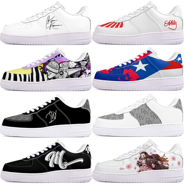 

DIY shoes winter comfortable autumn mens Leisure shoes one for men women platform exquisite sneakers Classic cartoon graffiti trainers comfortable sports 4376