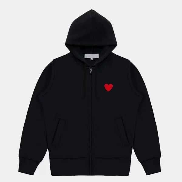 

men's hoodies sweatshirts 22ss designer play commes jumpers des garcons letter embroidery long sleeve pullover women red heart loose sw, Black