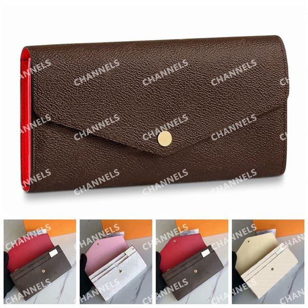 

damier wallets embossed women purses leather designer hasp zipper designer luxury wallet card holder purse fashion classic style222r, Red;black