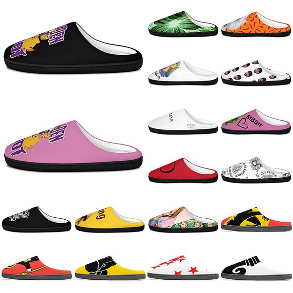 

diy Slippers Custom Slippers Customized Cotton Slippers Men Women Cotton Slippers fashionable antislip antiskid Warm Customized Patterns big Size p57053