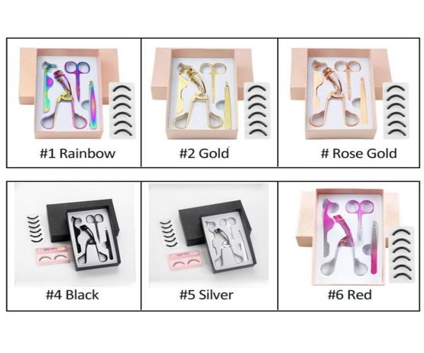 

4pcslot rose gold eye lashes curler stainless steel makeup set eyelash eyebrow tweezers scissors false eyelash applicator kits7719581