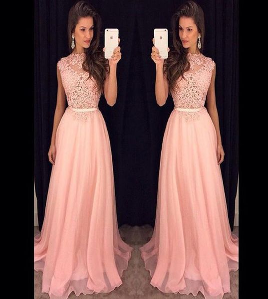 

new arrival lace long evening dress pink chiffon women party gown plus size9918698, Black;red