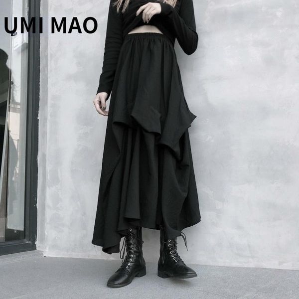 

dresses umi mao summer korean version ins dark line hate harajuku style retro high waist stereo irregular skirt long skirt female tide, White;black