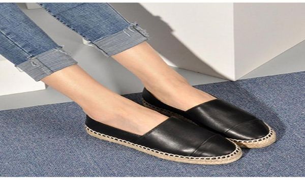

women039s luxury casual shoes designer retro platform espadrilles girl fisherman black leather fashion hemp rope f9759002
