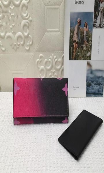 

coin purse summer women gradient color wallets classic coins card holders 2 in 1 multifunction wallet luxurys designers bags louis8720286, Red;black
