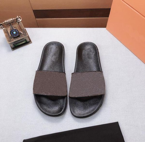 

21ss men women sandals flower designer shoes brown black slide summer fashion wide flat slippery with thick slipper flip flops1508826
