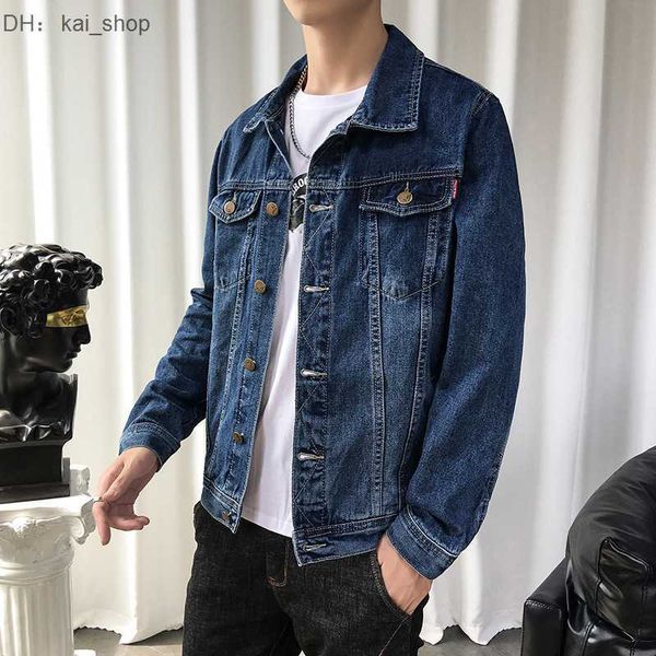 

men's fur & faux spring denim coat new korean version handsome outerwear student fashion1, Black