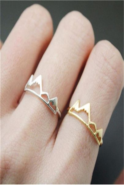 

new fashion mountain ring adjustable size gold sivler rose gold plated color for women ladies girls gift open rings jewelry7812213, Silver