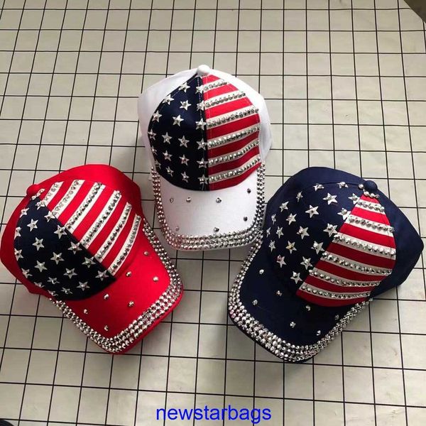 

factory outlet designer hats for sale american flag diamond studded cowboy baseball cap pentagram rivet washable summer outdoor sun hat viso, Blue;gray