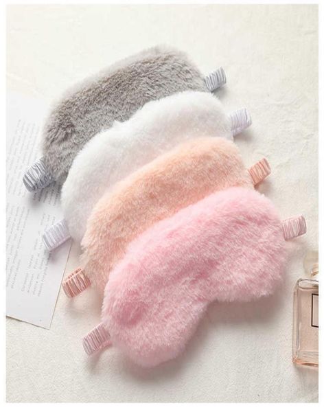 

rabbit hair sleep masks rest shading eye mask padded shade cover eyepatch travel relax aid blindfolds eyemask6809144
