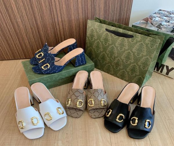 

2022 new beautiful women039s slippers summer allmatch thickheeled fashion sandals fairy style collocation skirt designer hi4334229, Black