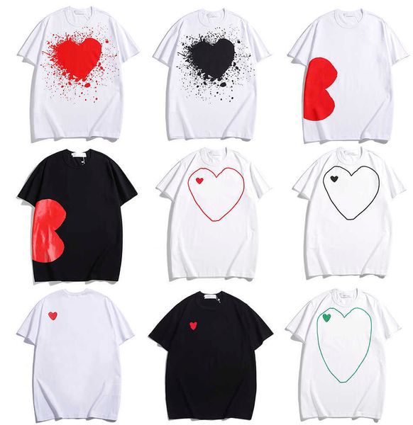 

play mens t-shirts fashion designer shirt cotton embroidered love eyes t-shirt loose casual tshirt couple style printed short sleeve bottom, White;black