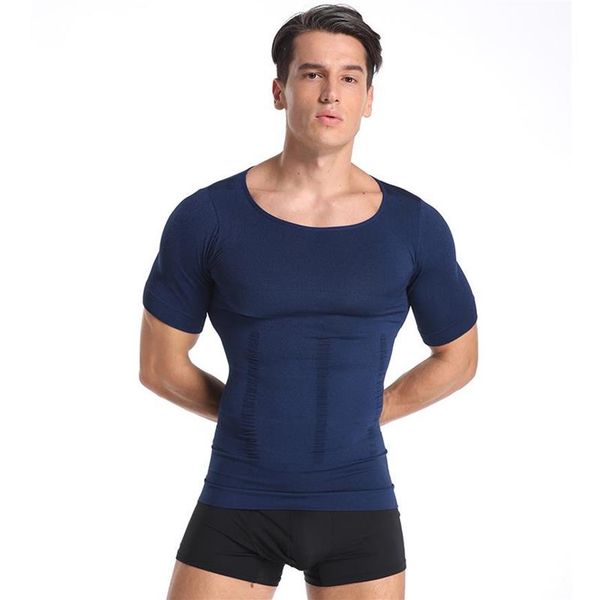 

men's body shapers classix men toning t-shirt slimming shaper posture shirt belly control gynecomastia vest compression man t230j, Black;brown