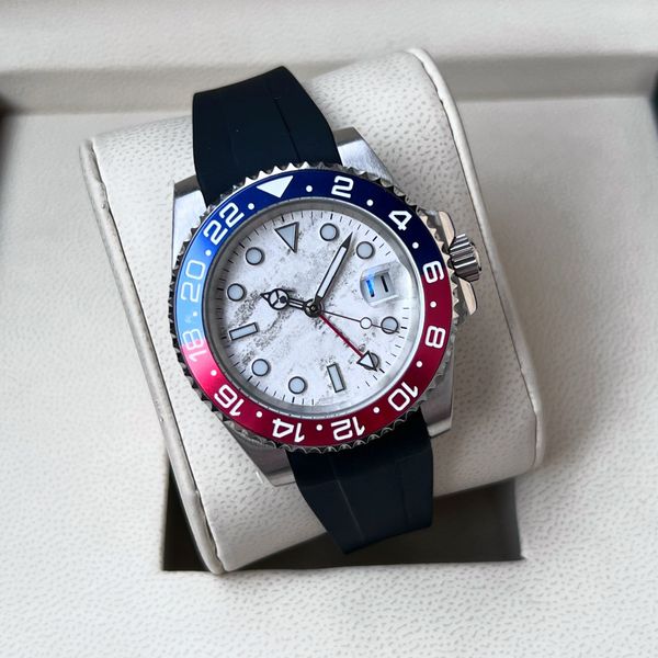 

15 styles mens silver watches luxury aaaa watch gmt ii-126710 batman 40mm red&blue ceramic bezel men mechanical automatic movement luminous, Slivery;brown