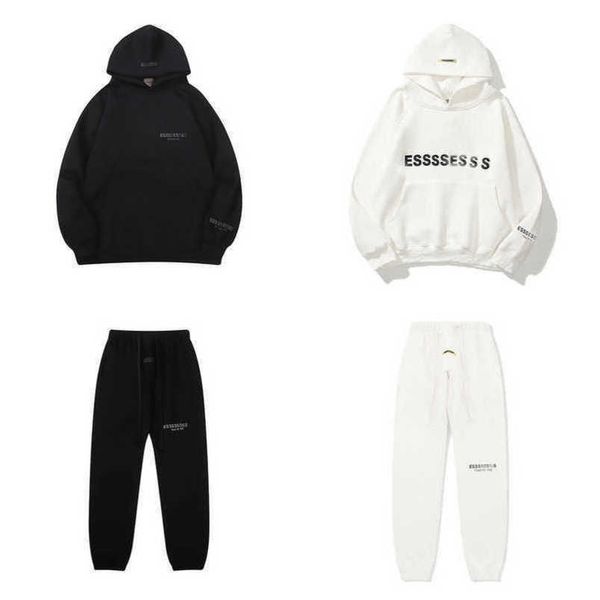 

classics luxury men's tracksuits essentials sweatshirts letter hoodies men women ess sportswear hooded pant coat sweater pullover coup, Gray