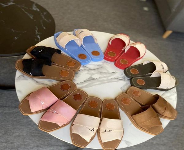 

designer slippers fashion canvas sandals women men platform shoes summer beach sliders1399499, Black