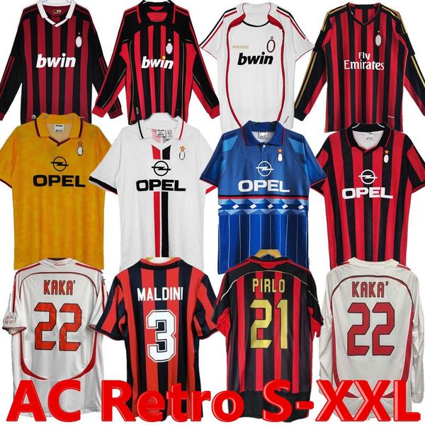 

90 91 retro shirts soccer jerseys 95 96 97 gullit 01 02 03 12 14 15 maldini van basten football kaka inzaghi 06 07 pirlo shevchenko baggio a, Black;yellow