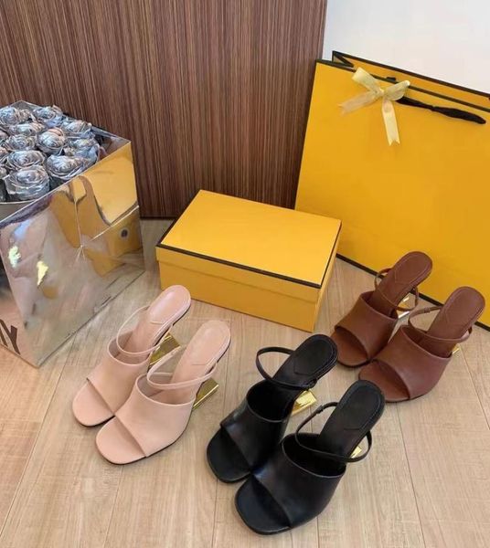 

fashion women sandal luxury high heels designer lady gentlemen colorful canvas letter anatomic leather slide 6 style model 3541 w4712667, Black