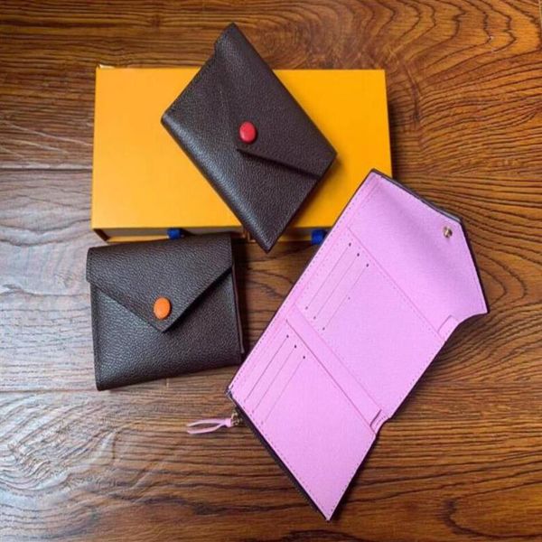 

classic victorine emilie button women short wallets shows exotic leather pouch round coin purse card holder m62472 m41938 m62360270l, Red;black