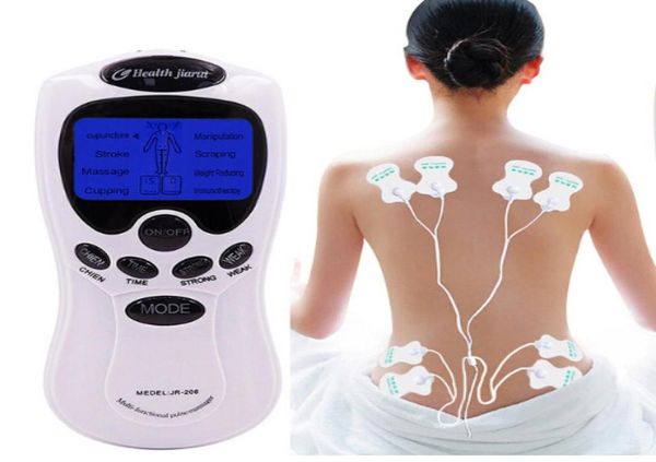 

herald tens acupuncture body massager digital therapy machine 8 pads for back neck foot leg health care4753555