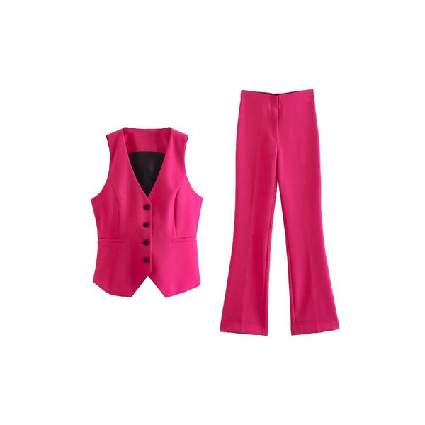 

pants zach aiisa's autumn new women's fashion temperament vneck slim sleeveless vest + versatile highwaist casual trousers, White