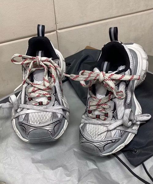 

3xl sneakers shoes track 9 9.0 men women retro trainers casual black white yellow mesh nylon designer sports treaded runner sports eu35-46
