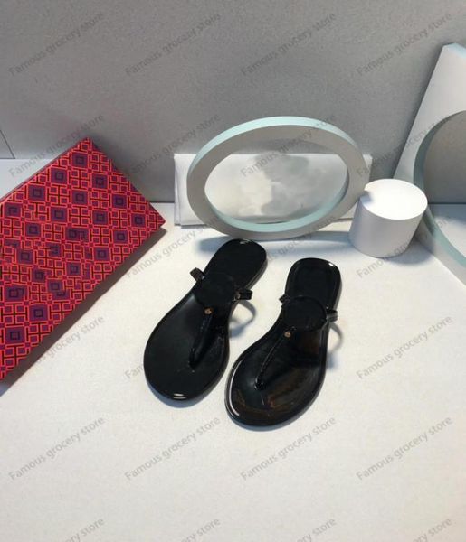 

european and american summer beach slippers multicolor fashion t b flip flops flat foot 3541 sizes jelly shoes with boxes2884799, Black