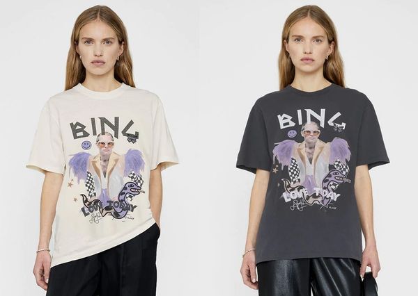 

2023ss ab lili women designer tees bings fashion illustrations cotton print tshirt round neck t-shirt summer, White