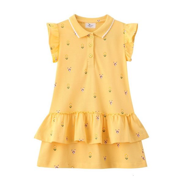 

girl s dresses jumping meters summer kids girls party yellow toddler frocks short sleeve selling birthday baby 230420, Red;yellow
