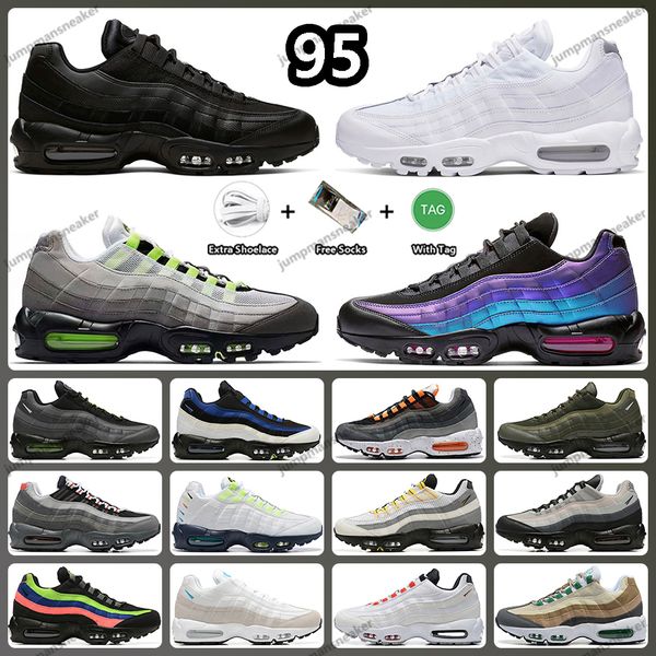 

designer 95 95s running shoes laser fuchsia triple black white neon light bone grey red pure platinum white metallic trainers outdoor sports