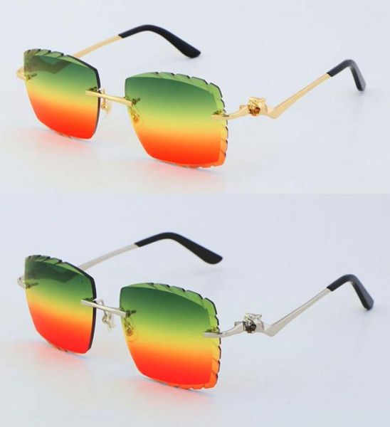 

whole metal leopard series diamond cut lens rimless sunglasses goggle ornamental sun glasses classic pilot stainless frame sim4380942, White;black