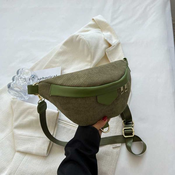 

evening bags stylish vertical stripe corduroy waist bags for women elegant waist pack female trendy fanny pack wide strap crossbody chest ba