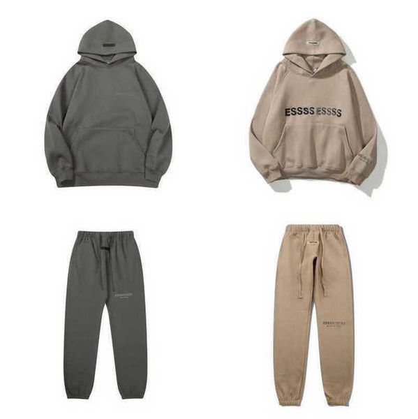 

luxury men's fashion sweatshirts essss entials tracksuits letter hoodies men women sportswear hooded pant coat sweater pullover couple, Black