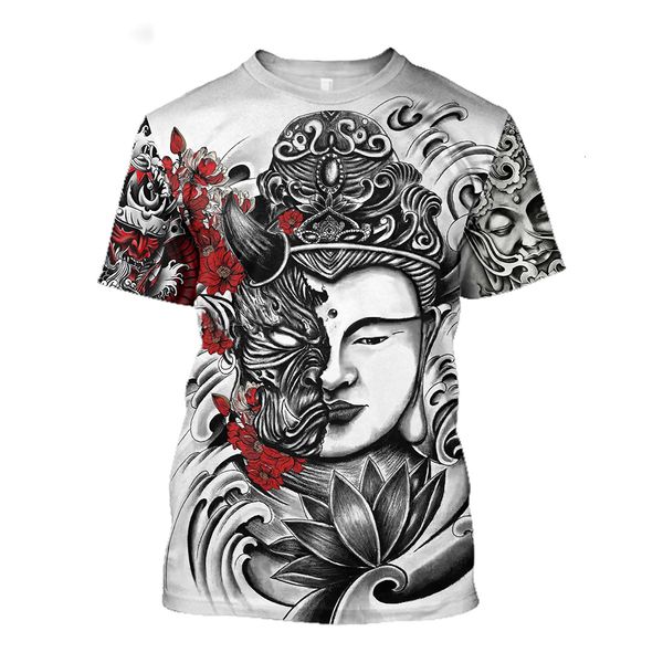 

men's t shirts summer 3d samurai print anime harajuku loose o neck short sleeve surprise style street men clothing 230419, White;black