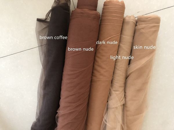 

fabric brown nude coffee light nude skin nude dark nude super soft fine mesh tulle tissue fabric 160cm width 4meterslot 230419, Black;white