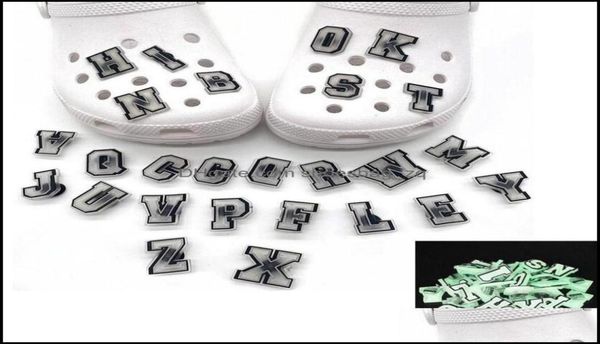 

shoe parts accessories shoes 100pcs glow in the dark lettters croc charms charm buckle clog decoration buttons jibitz soft rubber 7600490, White;pink
