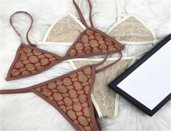 

fashion swimwears backless bikini set embroidery full letters women girls swimming suits two pieces swimwear7397143