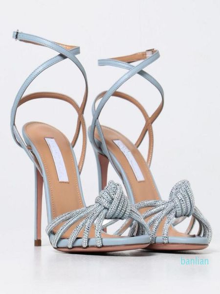 

summer luxury celeste women sandals shoes crytal strappy embellished leather lady high heels bucklefastening sandalias eu353979868, Black