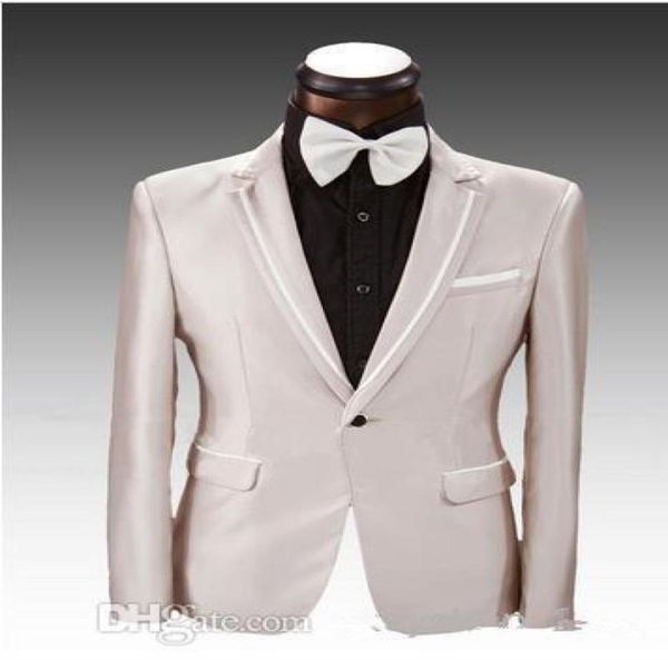 

3 pieces suit side vent champagne groom tuxedos notched lapel one button men tton men wedding suit prom dresses jacket5942252, Black;gray